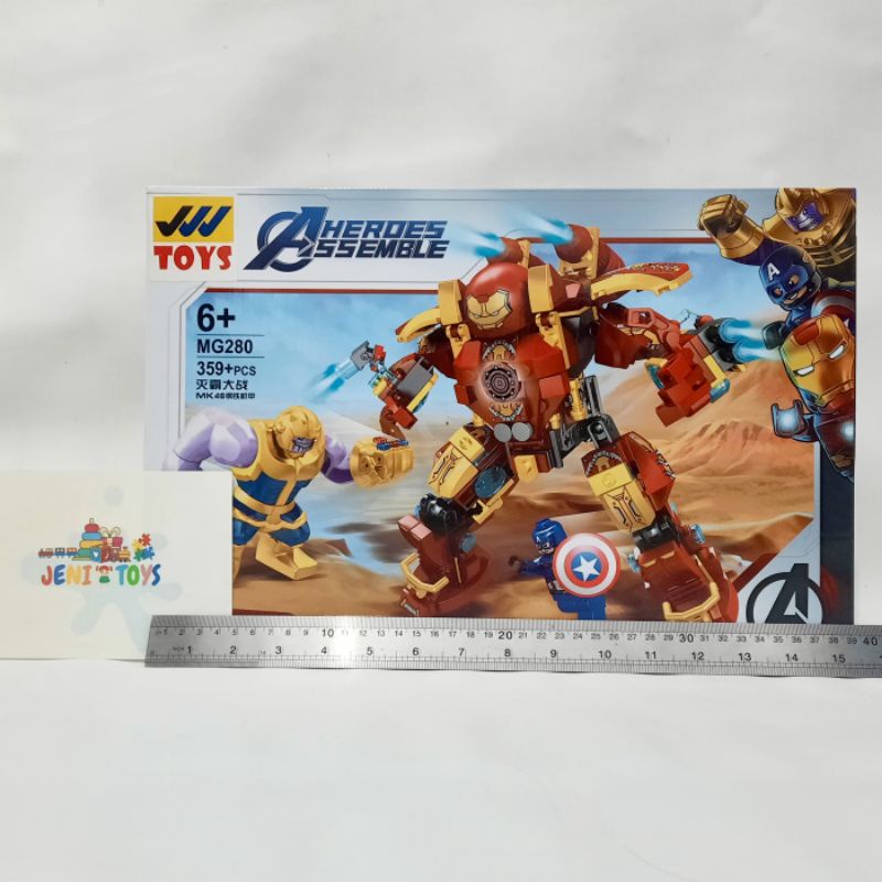 brick 359+ pcs heroes assemble hulkbuster ironman MK46 MG 280