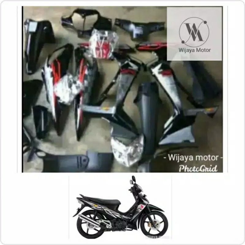 full cover body Honda Supra X 125 Batman hitam silver