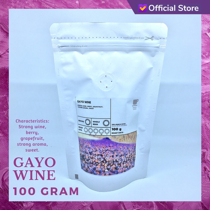 

(BISA COD) KOPI ARABIKA GAYO WINE 100 GRAM BIJI DAN BUBUK - BIJI