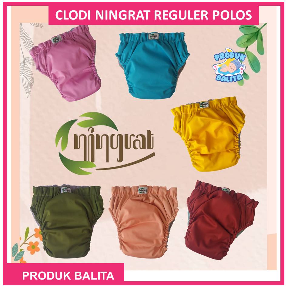 Popok Clodi Bayi Cuci Ulang Popok All In One Clodi Ningrat Reguler BB 5-17 Kg Motif Polos Terlaris