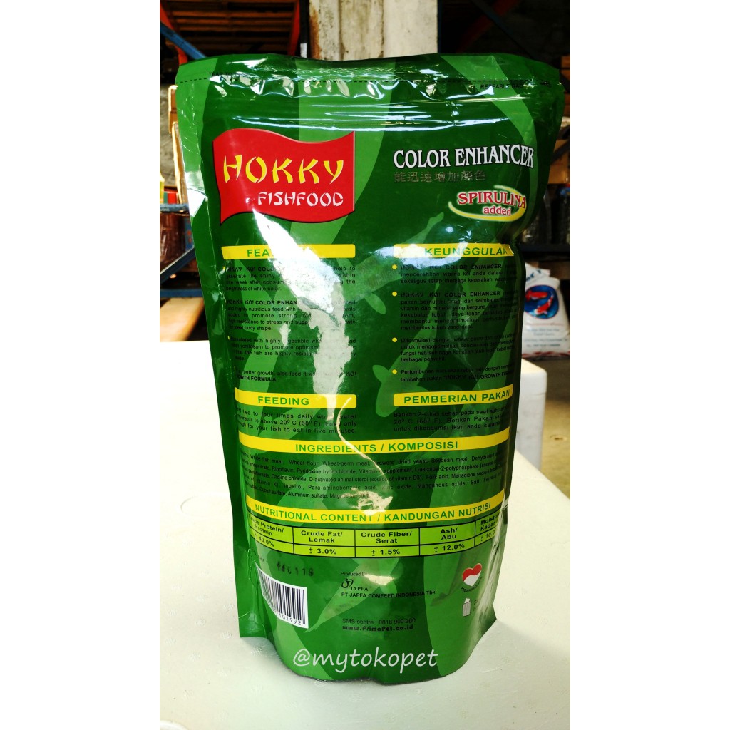 HOKKY COLOUR SPIRULINA 1KG - Ukuran L - Makanan Ikan