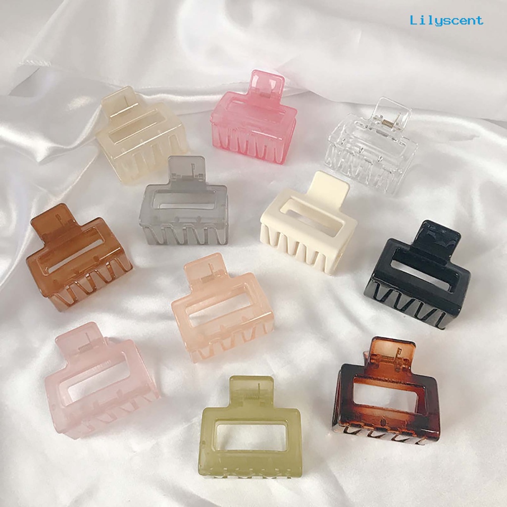 Ls 2Pcs / Set Jepit Rambut Cakar Warna Polos Anti deform Untuk Wanita