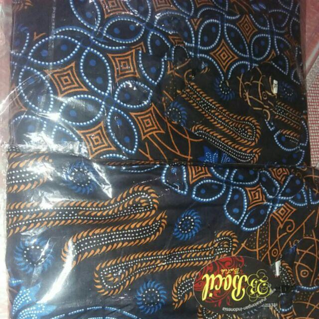 Batik Couple - Blouse Atasan Batik Motif Batik Seno Biru Pekalongan