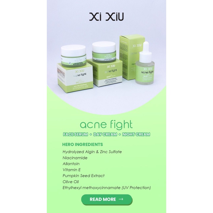 Xi XiU ACNE FIGHT DAY CREAM / NIGHT CREAM / FACE SERUM