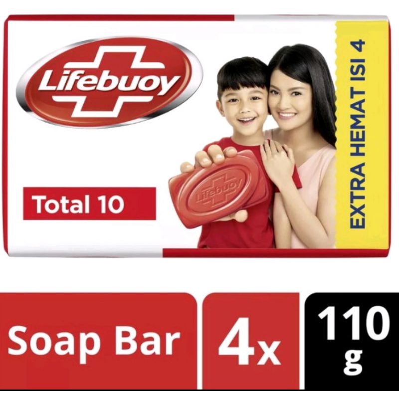Lifebuoy Sabun Batang Total 10 Isi 4×110gr