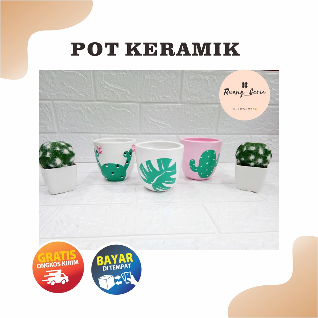 POT KERAMIK POT LUKIS POT KEREN POT LUCU POT MURAH POT TANAMAN HIAS