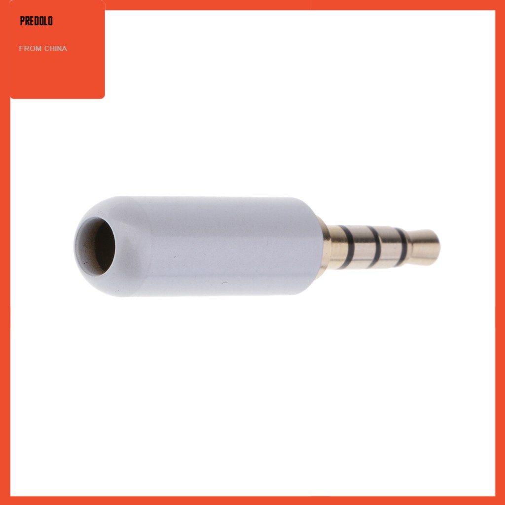 Konektor Solder A / V Plug Male 3.5mm 1 / 8 '' Trrs 4 Pole Warna Hitam