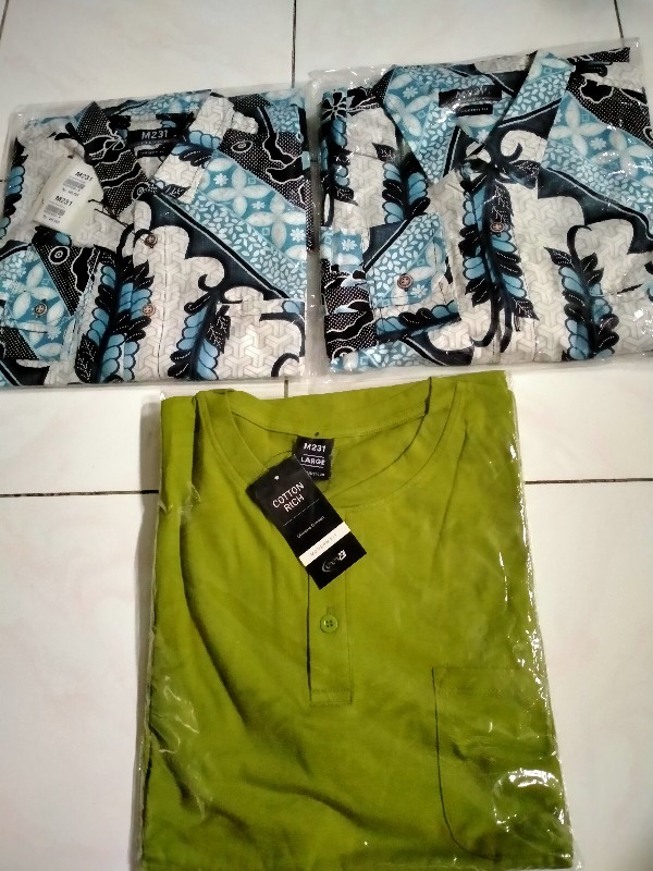 M231 Kemeja Pria Batik Panjang Biru 1623a