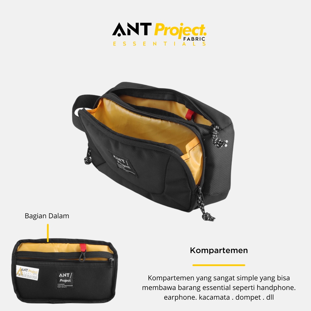 Rev x Ant - Tas Pouch Handbag SHOT Organizer - Clucth Bag Black