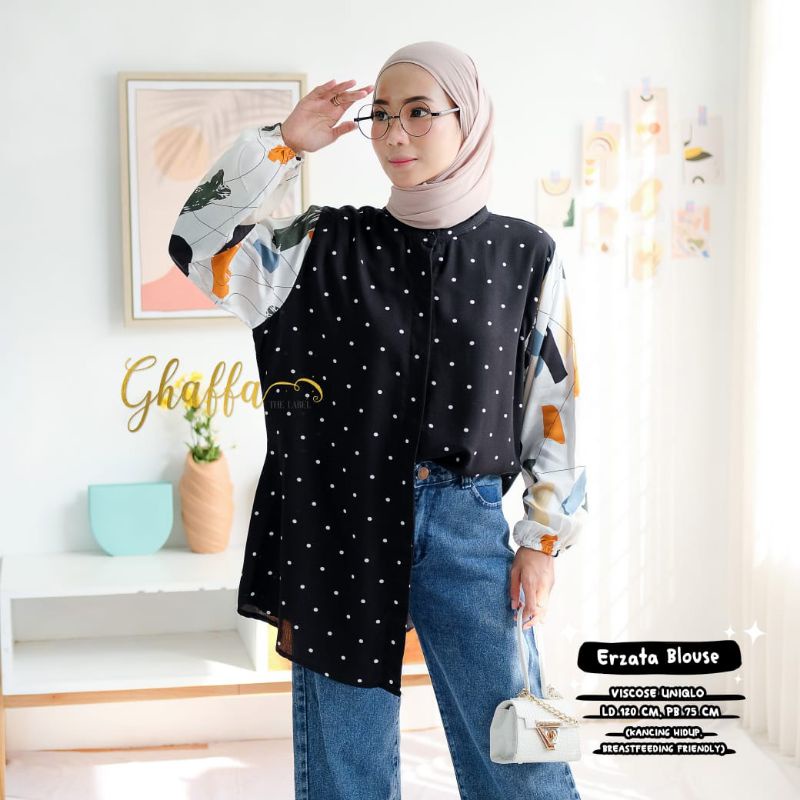 Atasan Jumbo Wanita Erzata Blouse Oversize By Ghaffa