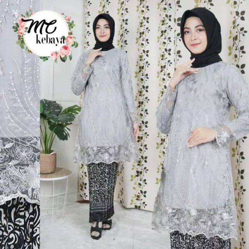 REAL PICT SETELAN KEBAYA ARSHILA/KEBAYA MODERN/KEBAYA TUNIK TILLE