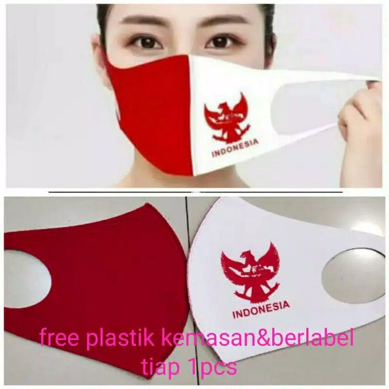 masker scuba merah putih berlogo garuda