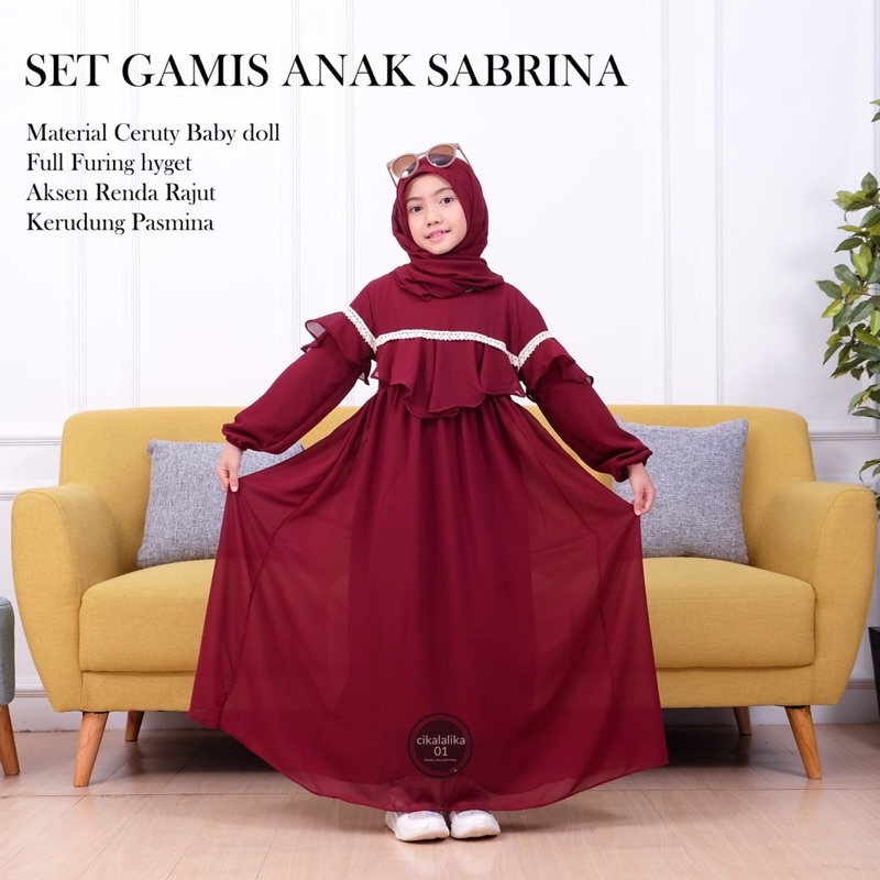 Set gamis anak SABRINA ceruty