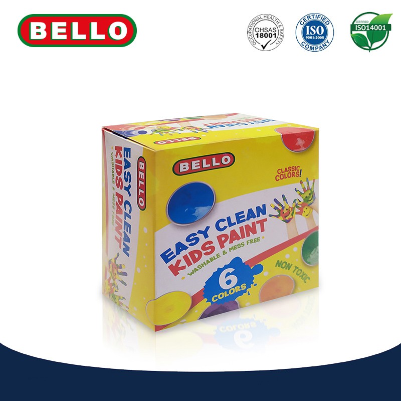 

bib BELLO EASY CLEAN KIDS PAINT - Cat WASHABLE lukis ANAK - 1SET: 6x60ml