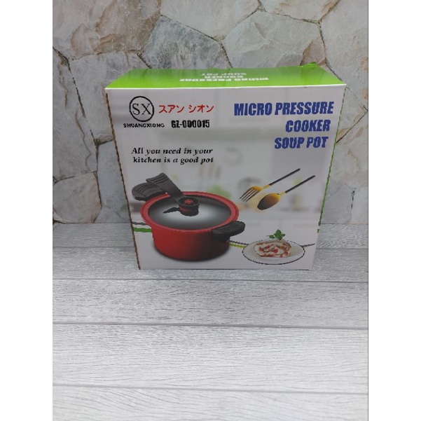 Panci Presto Aluminum Teflon Micro Pressure Cooker Shuangxiong