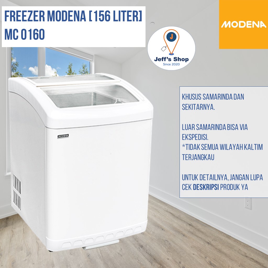 Modena Chest Freezer / Freezer Box Kaca [156 Liter] MC 0160 W