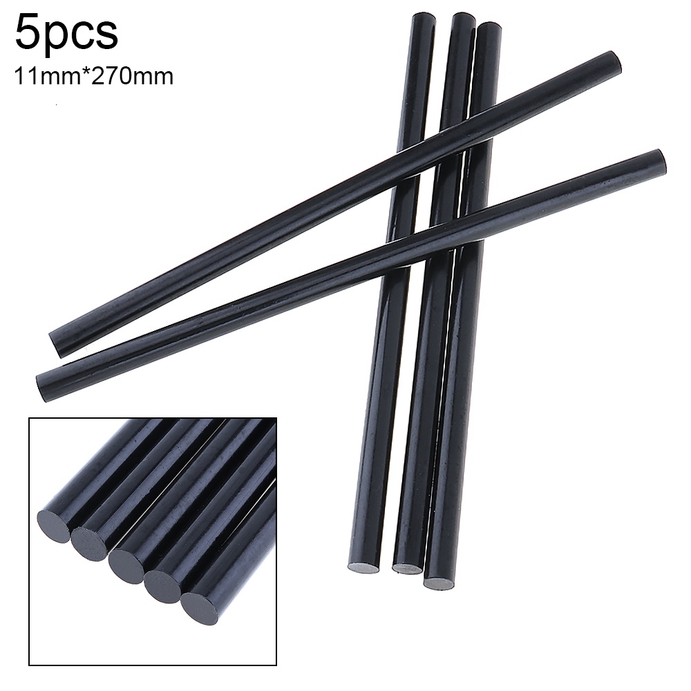 5pcs/set 11mm x 270mm Hitam Hot-melt G un Lem Stik Perekat DIY Tools