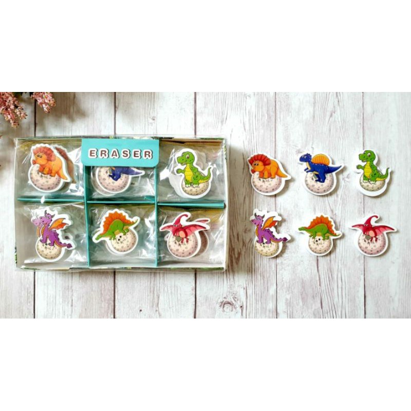 (6pc) hapusan anak lucu BTS BT 21/PENGHAPUS DINO/STIP-1