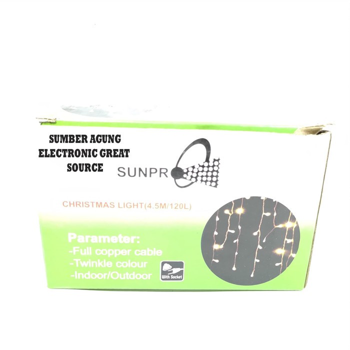 Lampu Tirai Hias Sunpro S305 4.5M 4.5 Meter 120LED Lampu Kelap Kelip R