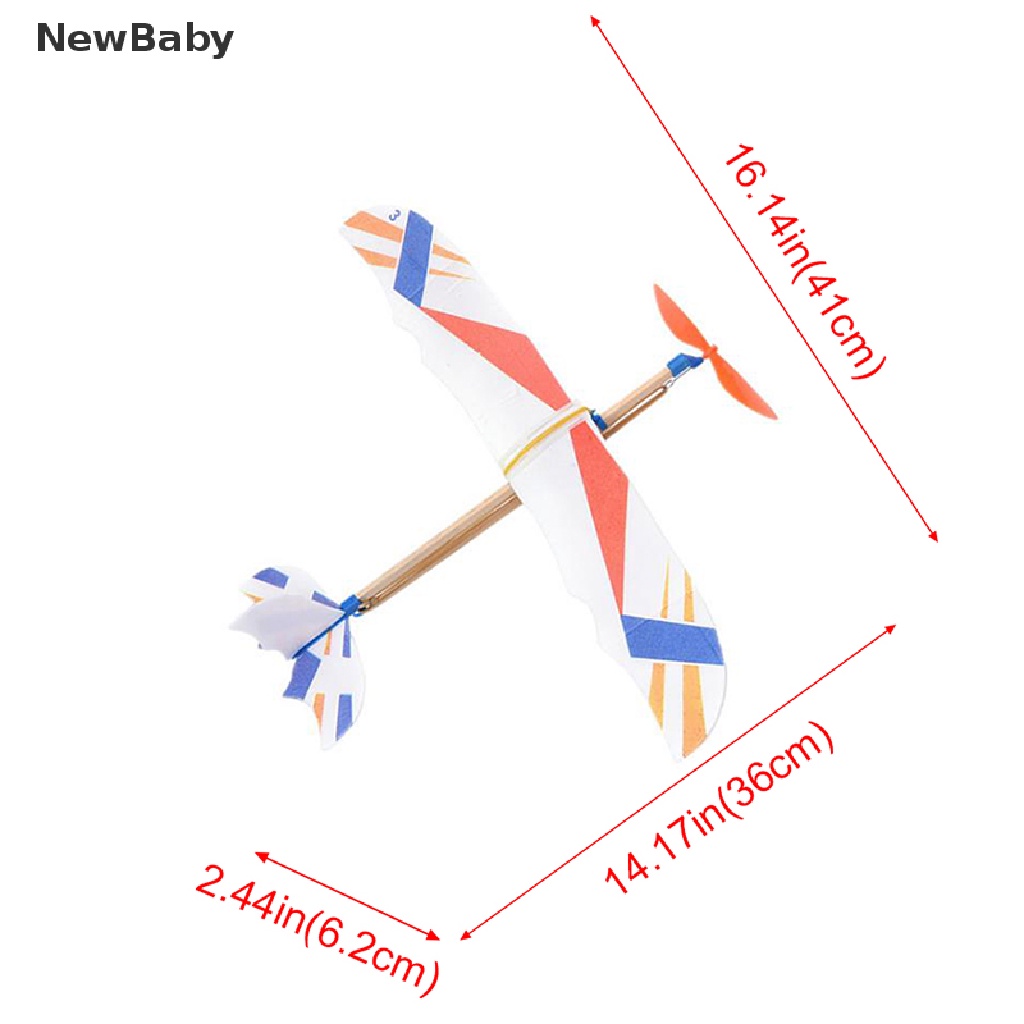 Mainan Pesawat Terbang Glider Tenaga Karet Elastis DIY Untuk Bayianak