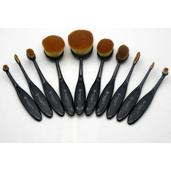 [ isi 10 ] Anastasia Oval Brush Set 10 in 1 - BRUSH MAKEUP - KUAS MAKEUP ISI 10