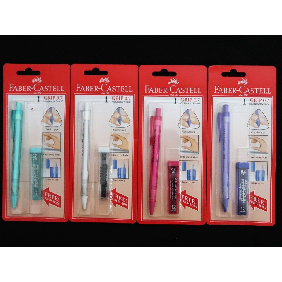 

(SET) Pensil Mekanik / Pensil Cetik Faber Castell® Grip 0.7mm + isi Pensil 0.7