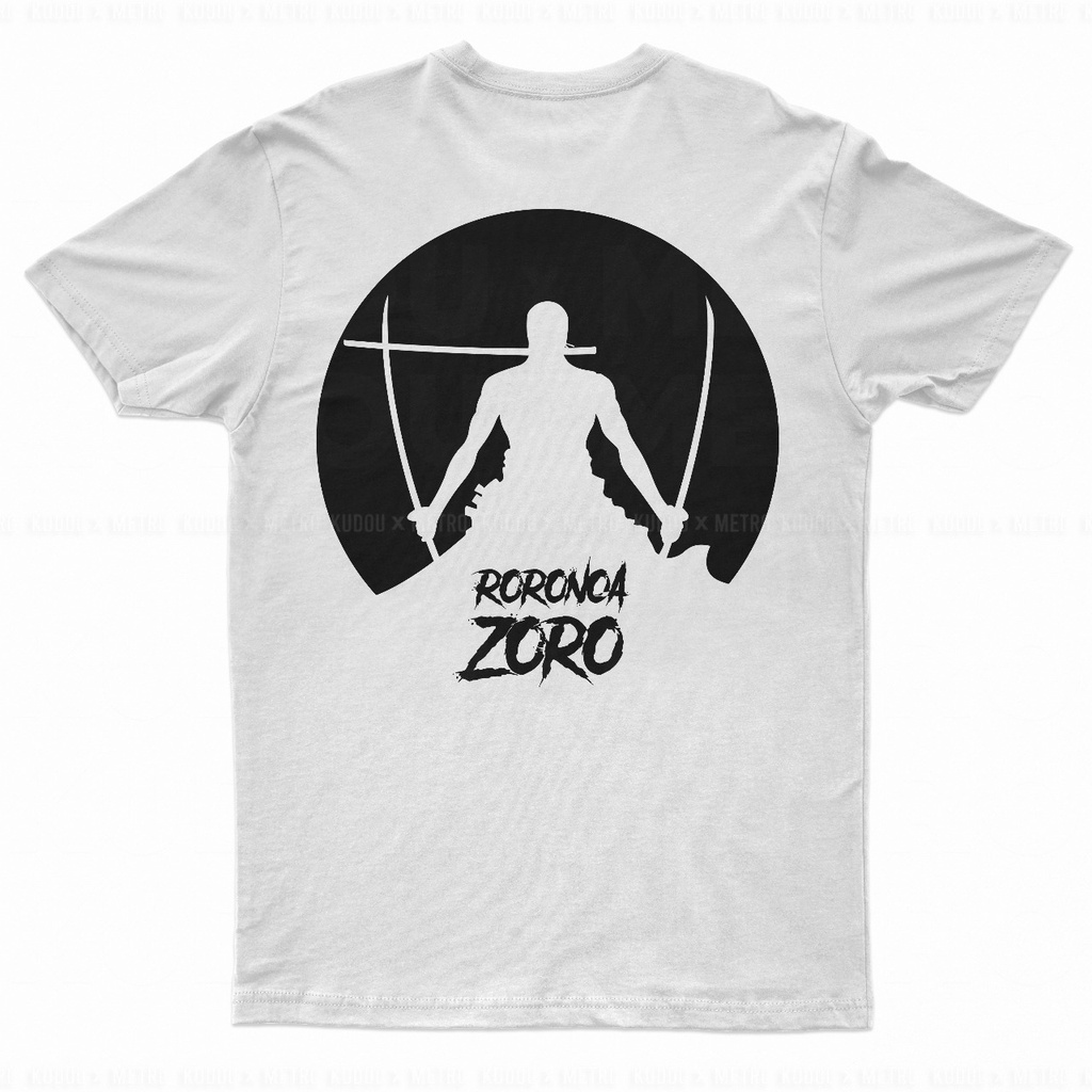 Kaos Anime One Piece Zoro Swordsman Tshirt Putih