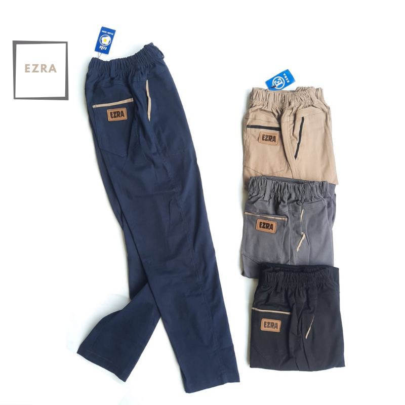 Ezra Kids Celana Chino Panjang Anak Remaja Laki Laki 11-15 Tahun Bahan Twill Stretch