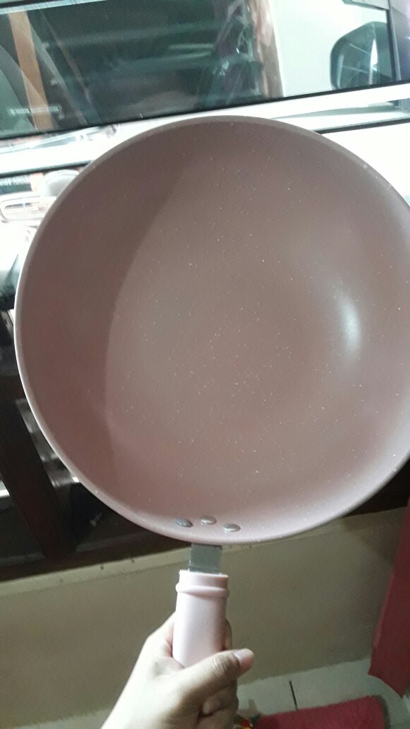 Wajan Enamel Gagang Warna Marble Frypan 34 Cm Kuaida