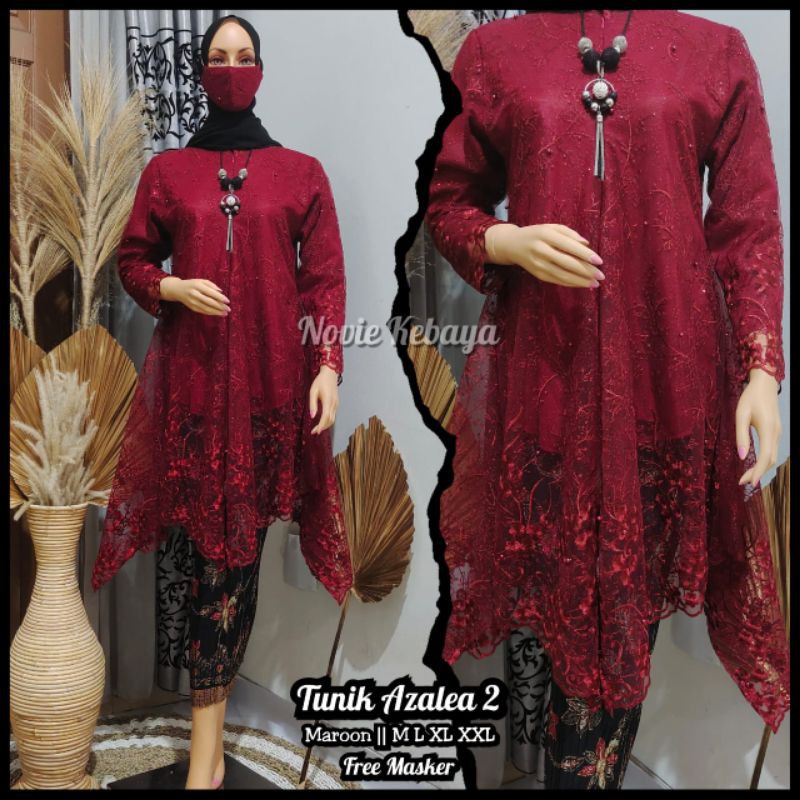 (COD) - SETELAN KEBAYA MODERN - SET TUNIK TILLE BUSUI MODERN - BAJU KEBAYA MODERN - KEBAYA WISUDA - ATASAN KEBAYA BRUKAT - BAJU KEBAYA BRUKAT - KEBAYA BROKAT - KEBAYA TILLE - KEBAYA WISUDA - TUNIK TILLE BUSUI- KEBAYA TUNIK JUBRAY-KEBAYA MODERN BY KIRANAOL-Maroon
