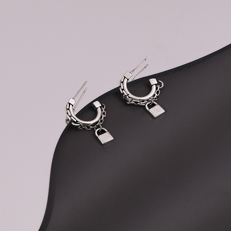 Lock Chain Earrings Accessories Korea Temperament