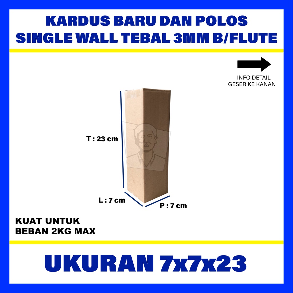 

Kardus Polos Box Karton Packing Murah UK 7 x 7 x 23