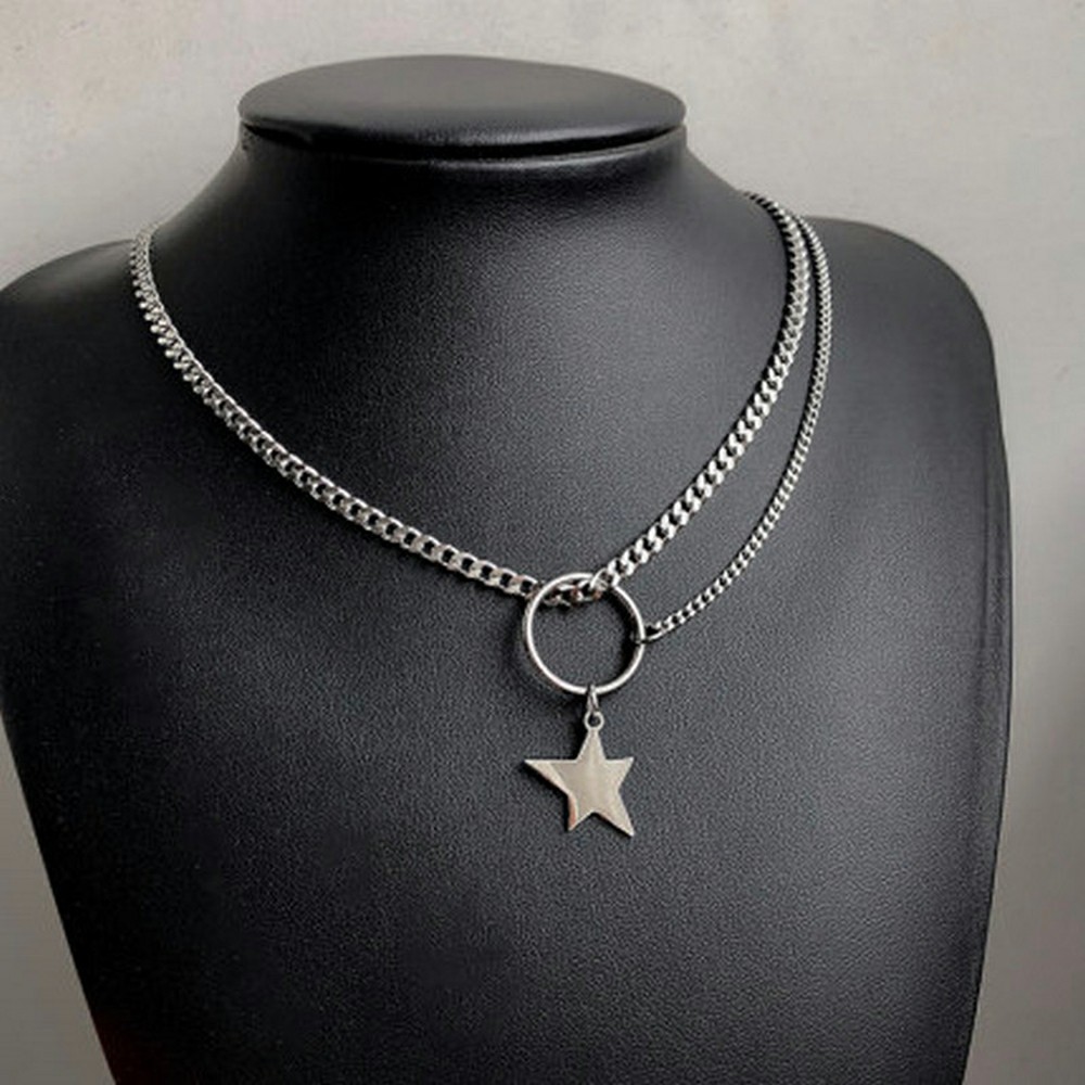 Kalung Bintang Simple Star Pendant Double Necklace