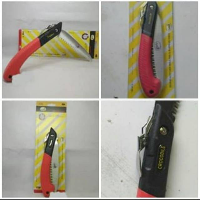 Folding Saw "Crocodile" 7inch - Gergaji Lipat utk Kayu, Bambu, Serba Guna.