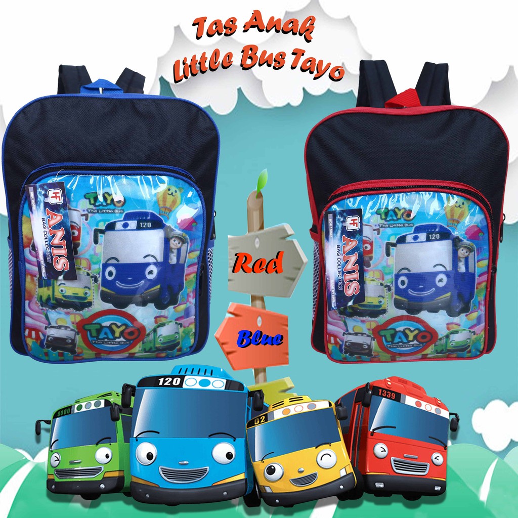 Tas Anak Little Bus Mini Keren Ransel Sekolah TK SD Paud Bagus Murah Awet