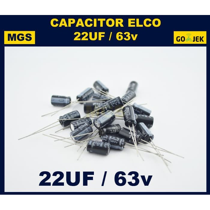 100Pcs Kapasitor Elko 22uf 63V