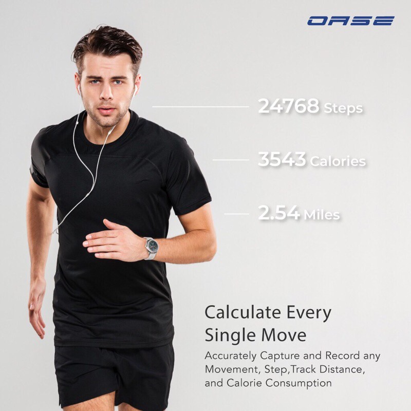 OASE Smartwatch Smartband for Health 10 Days Battery Android iOS H12W FREE STRAP Garansi 1 Tahun