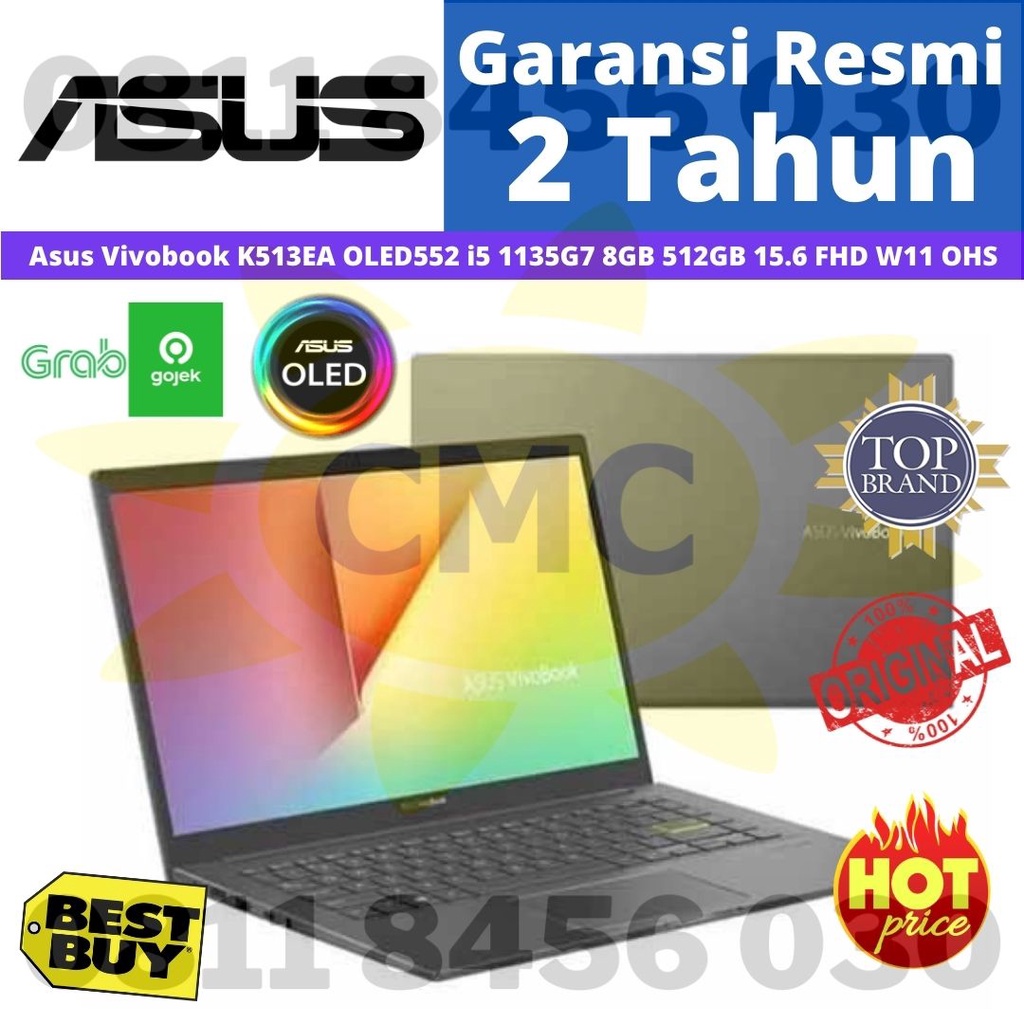 LAPTOP ASUS K513EA OLED I5 1135G7 8GB 512GB 15.6&quot; FHD OLED W11 OHS