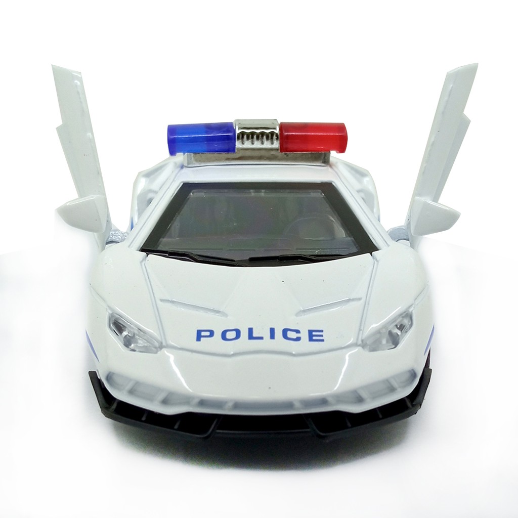 Toy Addict Lamb0rghini Police Car Putih Diecast Mainan Mobil Polisi