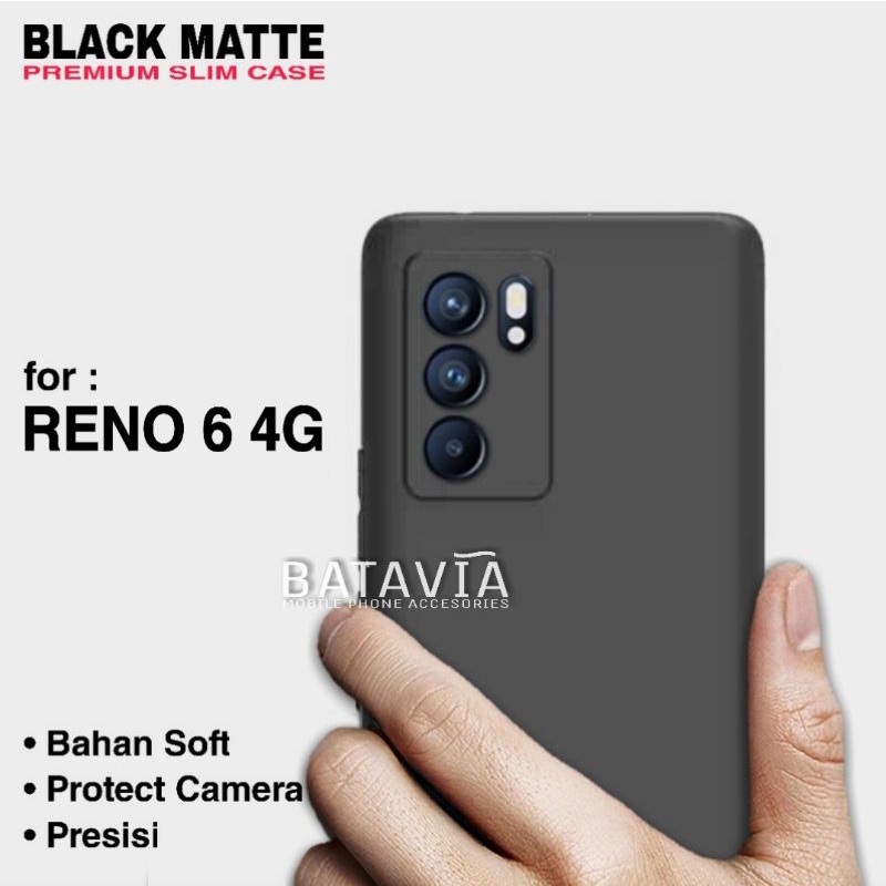 Case Oppo Reno 6 4G Premium Slim Case Matte Slim Black Matte
