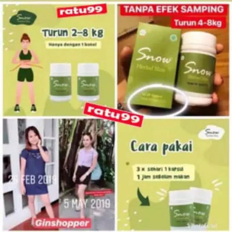 

Snow Herbal Slim Asli 100% Original Suplemen Diet Penurun Berat Badan