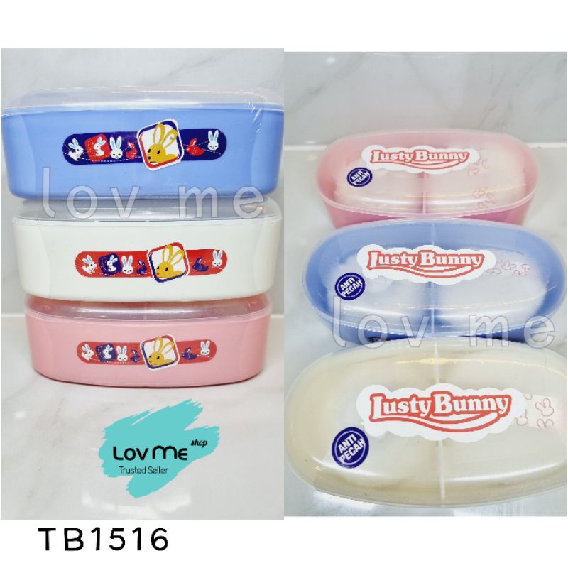 lov me❤ LUSTY BUNNY Tempat Bedak Bayi Bersekat dan 2 puff spon - Baby Powder Case Tb1530 Tb1528 Tb1504 tb1516 tb1602