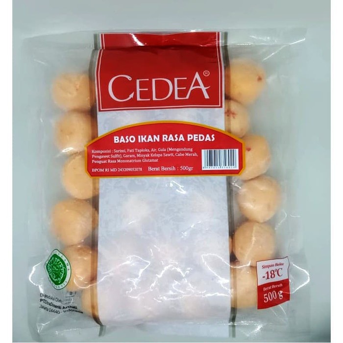 BASO IKAN PEDAS CEDEA 500GR HALAL BAKSO PEDES ISI 25 SPICY FISH BALL