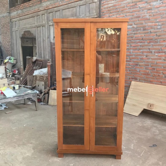 lemari hias minimalis - Lemari Hias Minimalis Kayu Jati