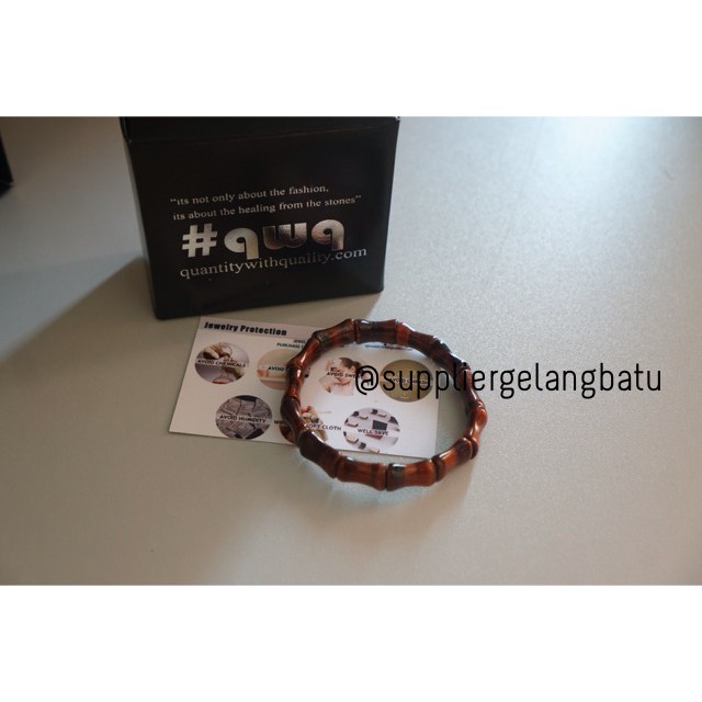 Gelang Batu Red Tiger Eye TULANG biduri sepah merah akik limited LUX aksesoris pria wanita fashion