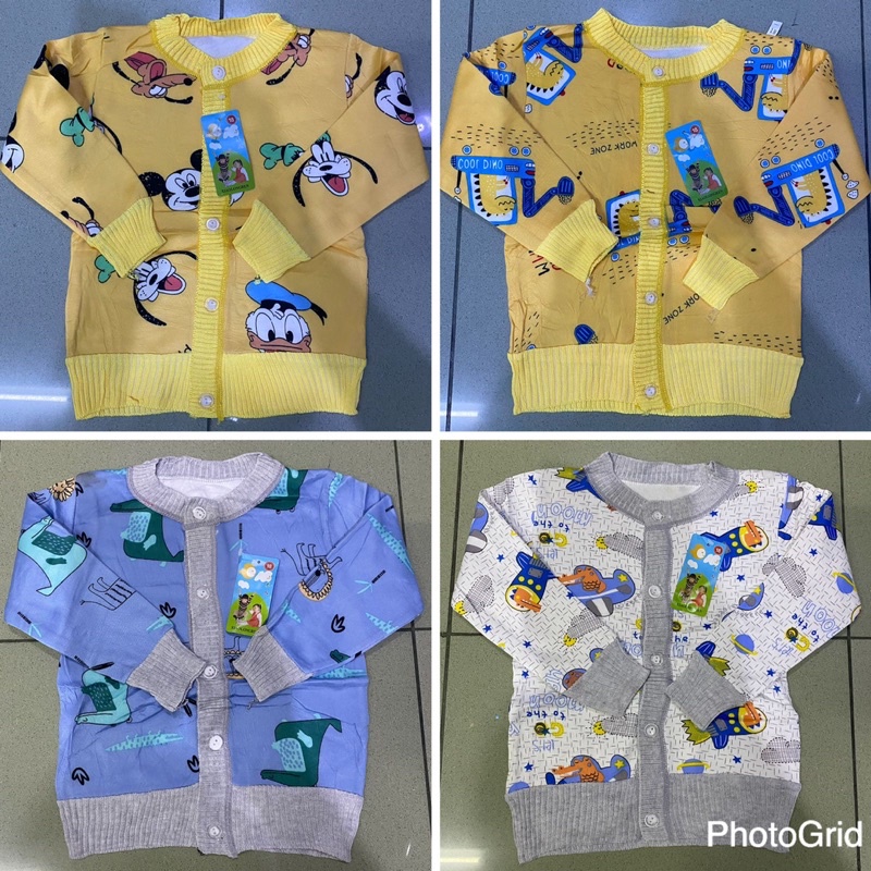 TERLARIS Jaket Cardigan Sweater Import Anak Bayi Motif Boy Girl 1 2 3 Tahun halus lembut