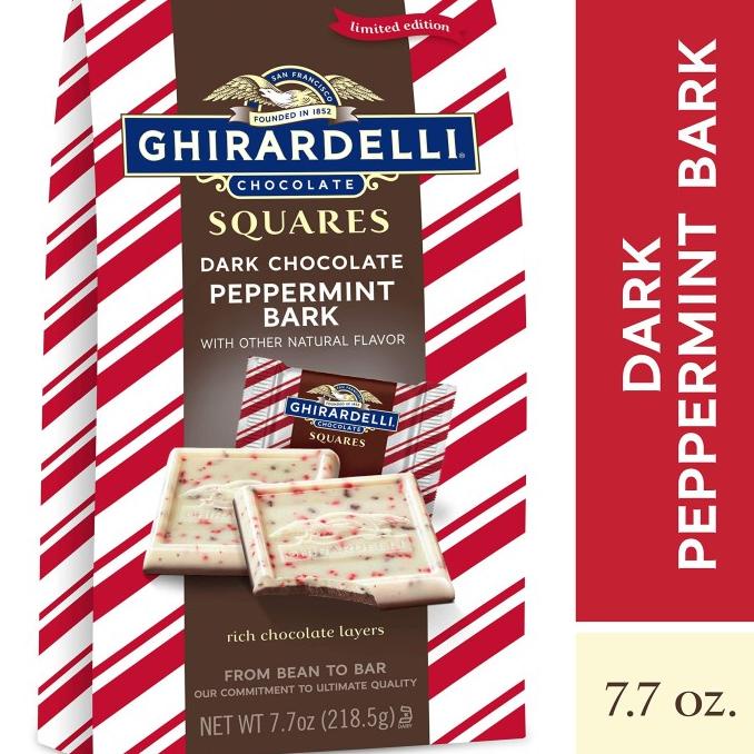 

COKLAT GHIRARDELLI CHOCOLATE SQUARES DARK CHOC PEPPERMINT BARK 218.5G DC51C1215