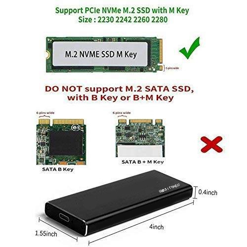 USB 3.1 to M.2 NVME SSD Enclosure - Casing M2 NVME Type C 3.1