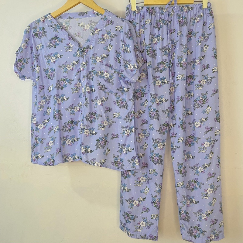 PIYAMA VNECK / PIYAMA KANCING HITS PIYAMA KANCING BUSUI / PIYAMA RAYON / HOMEWEAR-NC 13