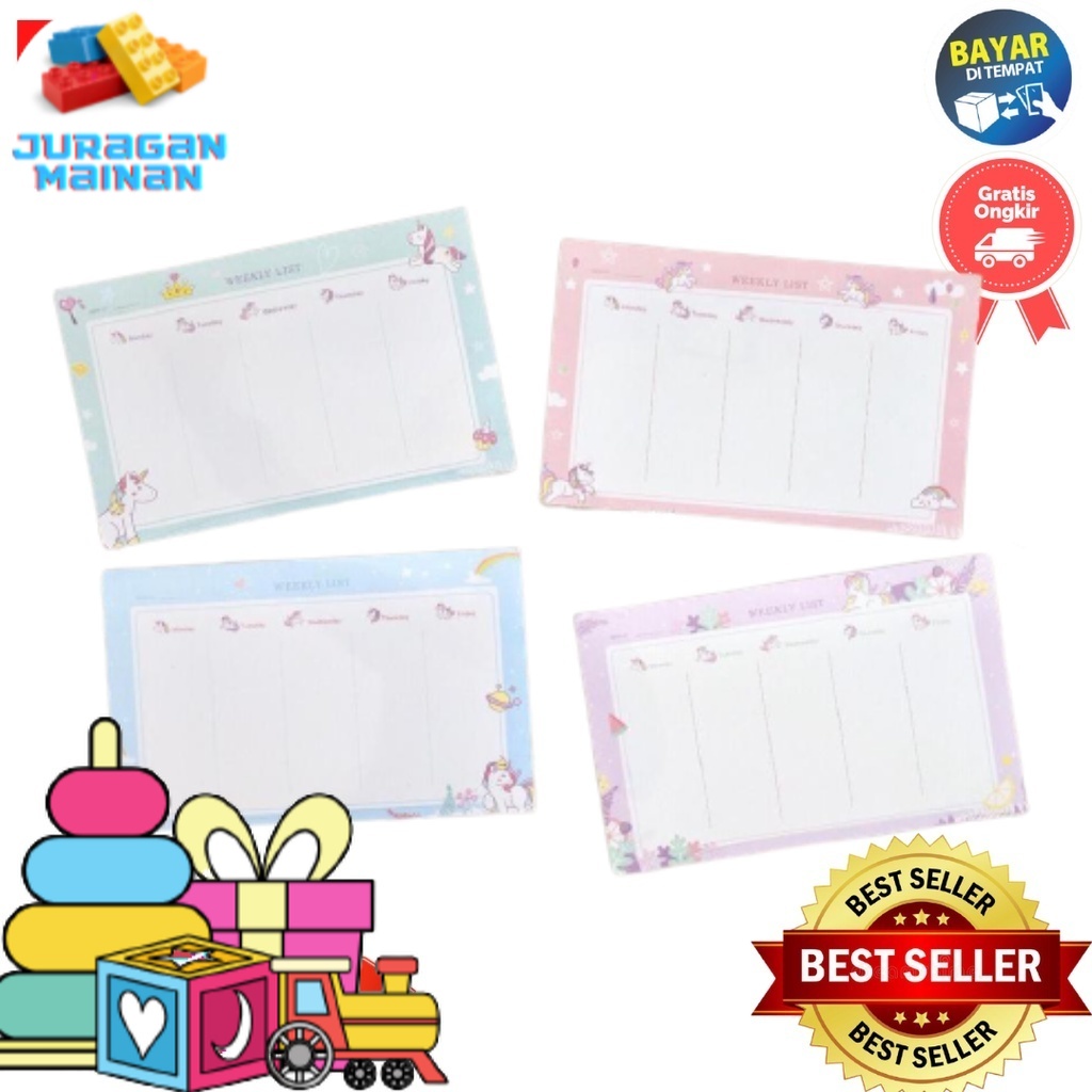 

Buku tulis weekly list / Notebook / Notepad motif Unicorn 13050122